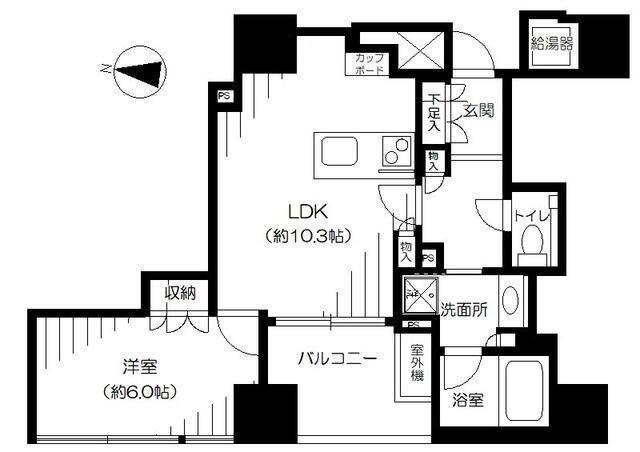 THE 千代田麹町 TOWER(1LDK/8階)の間取り写真