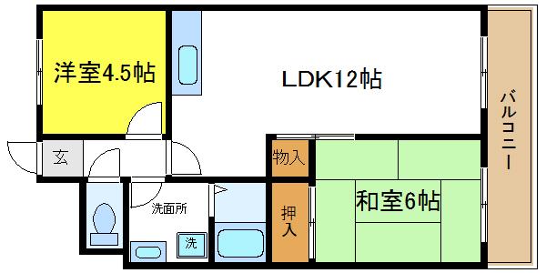 光コーポⅠ(3DK/3階)の間取り写真
