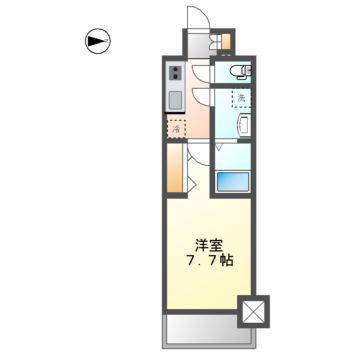 S-RESIDENCE庄内通駅前CURERE(1K/14階)の間取り写真