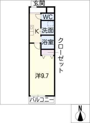 ラコンテ・モレア(1K/1階)の間取り写真