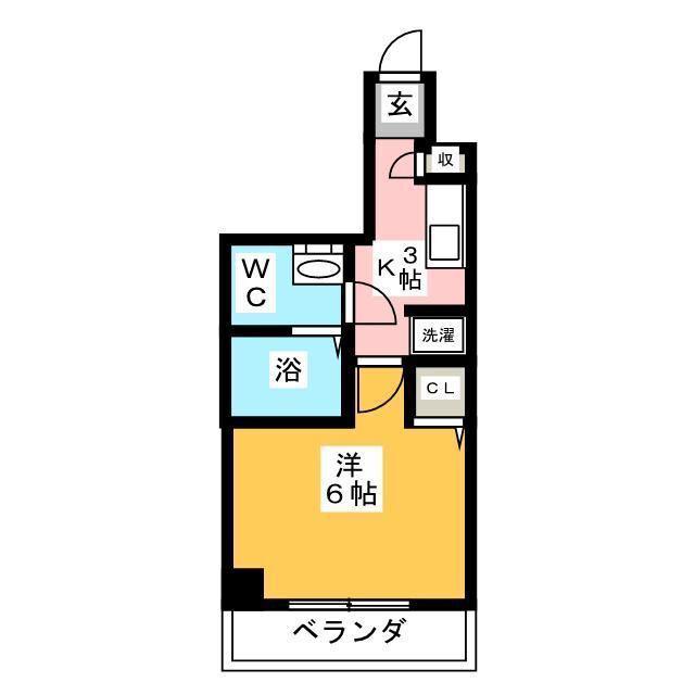 ドゥーエ東陽町(1K/2階)の間取り写真