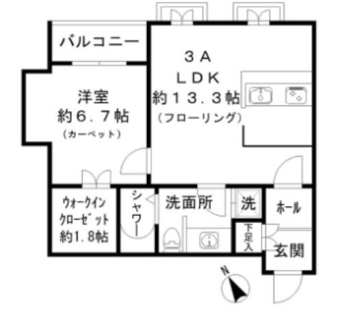 LA MAISON DE PAUL(1LDK/3階)の間取り写真