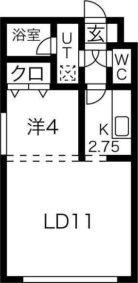 ソニア129(1LDK/4階)の間取り写真