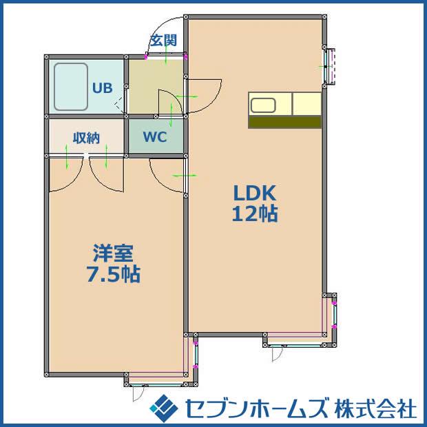 ソニア琴似(1LDK/2階)の間取り写真