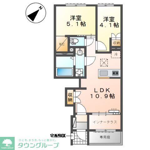 エクステンド・H(2LDK/1階)の間取り写真