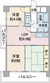 扶桑ハイツⅠ(3DK/3階)の間取り写真