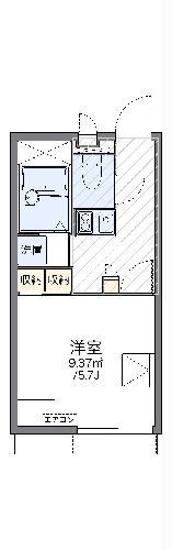 レオパレスサンレジデンス湘南(1K/1階)の間取り写真