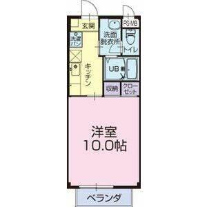 グリーンヒル矢高(1K/2階)の間取り写真