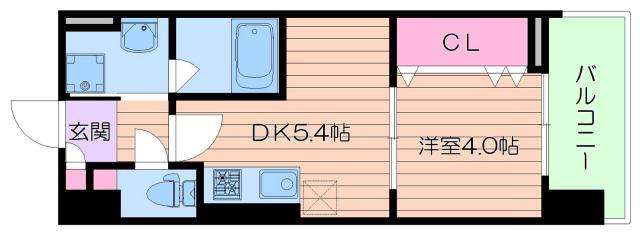 LA CASA京橋(1DK/6階)の間取り写真