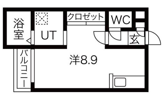 GRANDTICスリジエ(ワンルーム/2階)の間取り写真