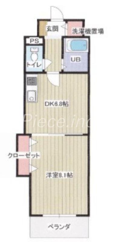 グリューネスハウス(1DK/2階)の間取り写真