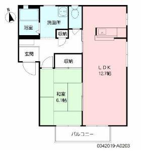 ウィステリア(1LDK/2階)の間取り写真