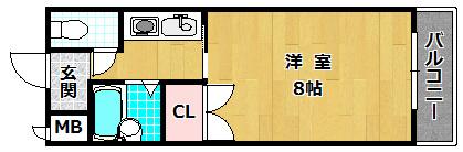 Mプラザ津田駅前八番館(1K/2階)の間取り写真