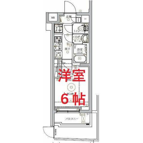 ベルシード武蔵小杉ノース(1K/1階)の間取り写真