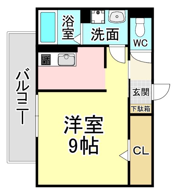 エルカーサ門司駅前(1K/1階)の間取り写真