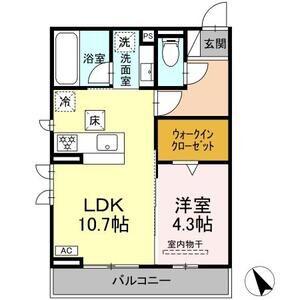 アムール・シェモア(1LDK/1階)の間取り写真