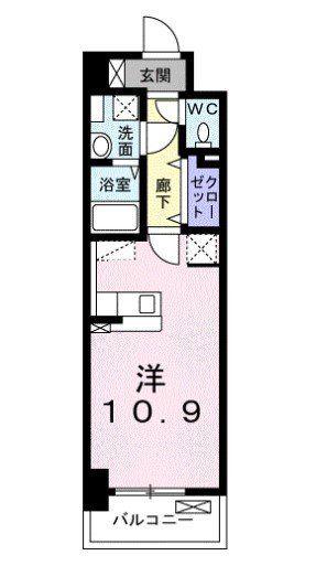 ハイド マークス(ワンルーム/9階)の間取り写真