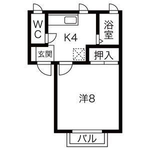 JR北上線 柳原駅(岩手) 徒歩6分 2階建 築29年(1K/1階)の間取り写真