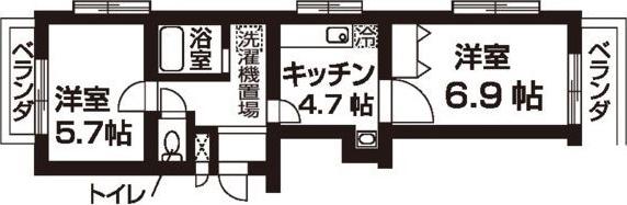 VIPちくさ(2K/1階)の間取り写真
