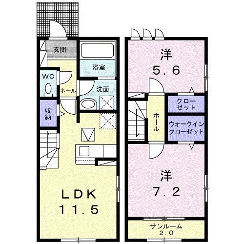 シルバンハウスA(2LDK/1階)の間取り写真