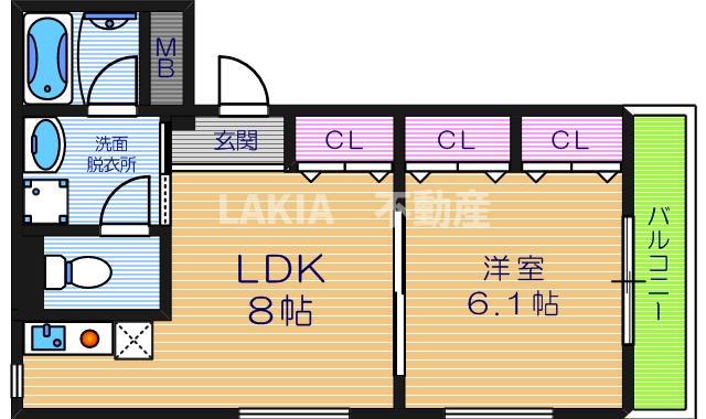 ツインクルヒロ(1LDK/2階)の間取り写真
