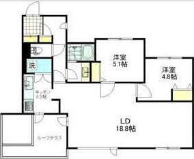 アルファコート宮の森(2LDK/5階)の間取り写真