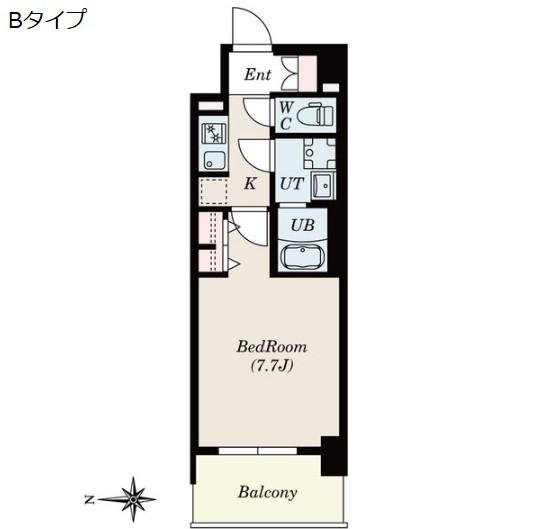 S-RESIDENCE堀田BEAUTE(1K/10階)の間取り写真
