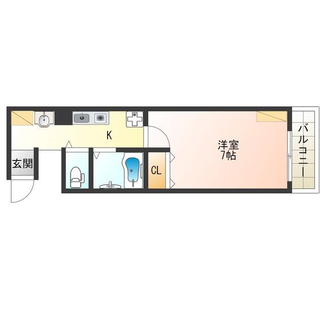 アフィット我孫子(1K/4階)の間取り写真
