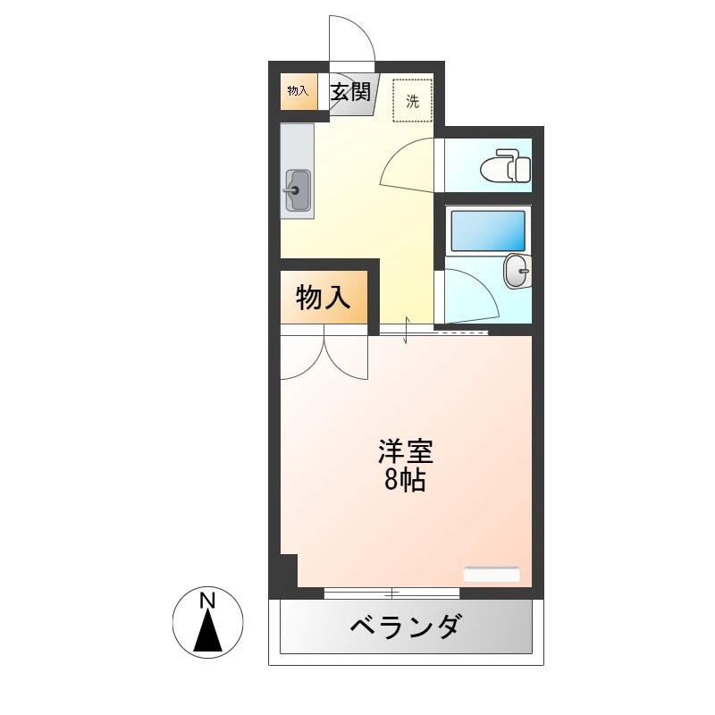 エール・ド・シャトーI(1K/5階)の間取り写真
