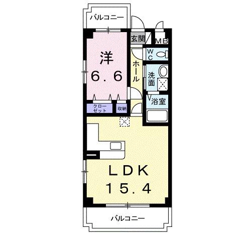 スマイルK・II(1LDK/3階)の間取り写真