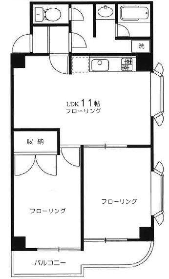 オーベルジュ三宿(2LDK/7階)の間取り写真