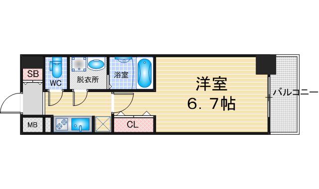 S-RESIDENCE志賀本通DEARLY(1K/8階)の間取り写真