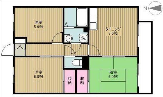 グレース大南(3DK/1階)の間取り写真