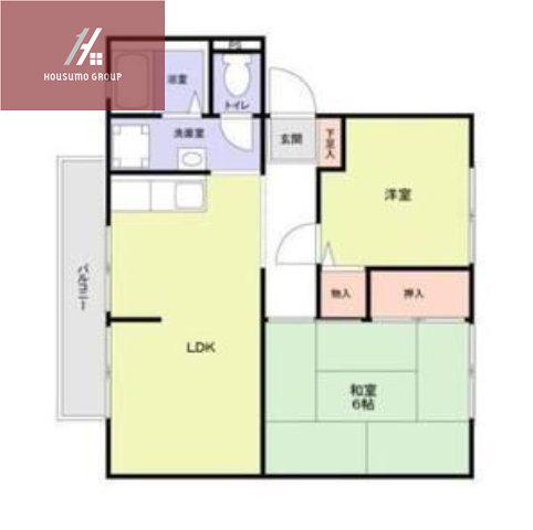 ジョイフルコンフォートF棟(2LDK/1階)の間取り写真
