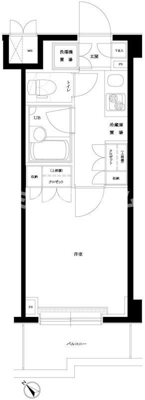 ルーブル目黒不動前(1K/1階)の間取り写真
