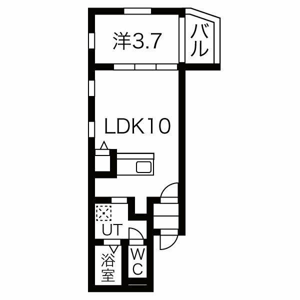 メルヴェイユ二ツ杁(1LDK/1階)の間取り写真