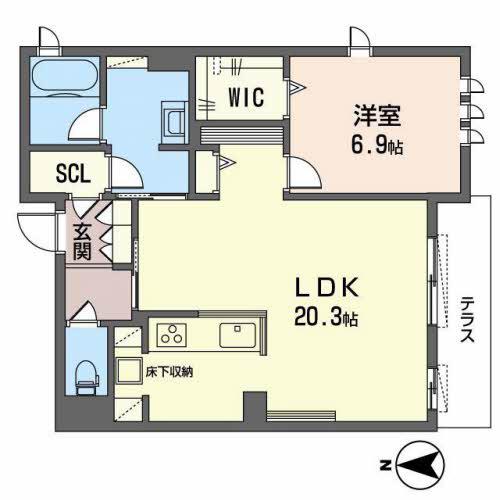 シャーメゾンルボヌール(1LDK/1階)の間取り写真