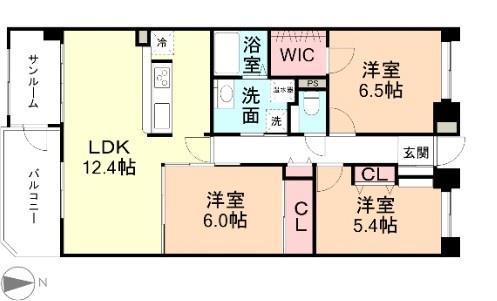 シェモア堀川(3LDK/3階)の間取り写真