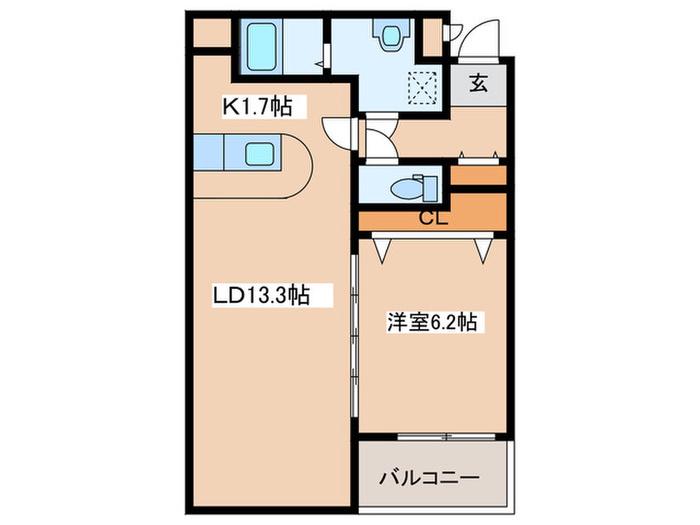 エクセレント平岸(1LDK/4階)の間取り写真