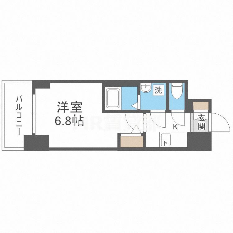 エスリード大阪上本町ブランシュ(1K/5階)の間取り写真