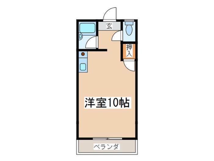 サンハイツ宮田(ワンルーム/2階)の間取り写真
