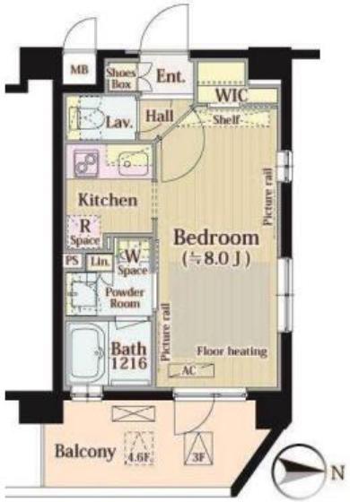 MIA CASA II(1K/5階)の間取り写真