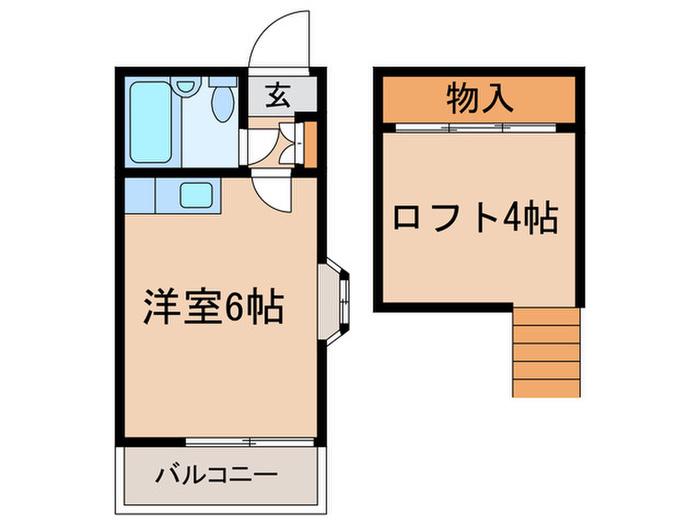 エスポワール大泉学園(ワンルーム/2階)の間取り写真