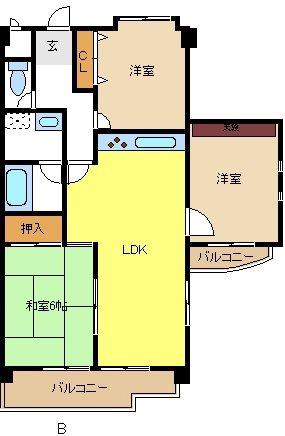 クオリティ平針(3LDK/1階)の間取り写真