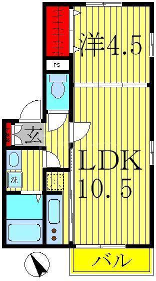 エクセルおおたかの森(1LDK/2階)の間取り写真