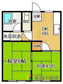 コーポみくりや(2DK/1階)の間取り写真