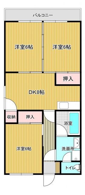 平野川ハイツ(3DK/3階)の間取り写真