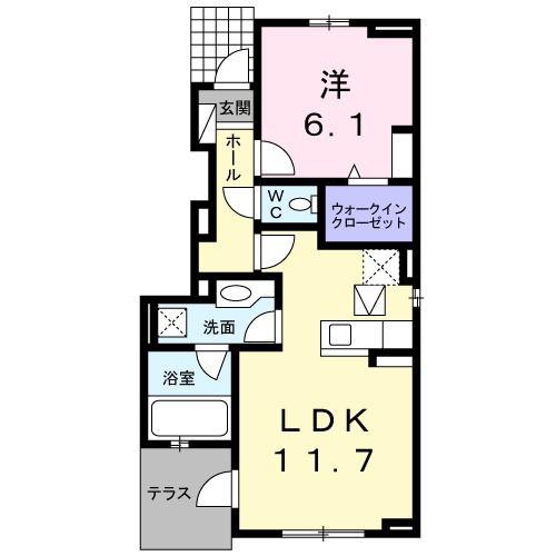 ERTOWA(1LDK/1階)の間取り写真