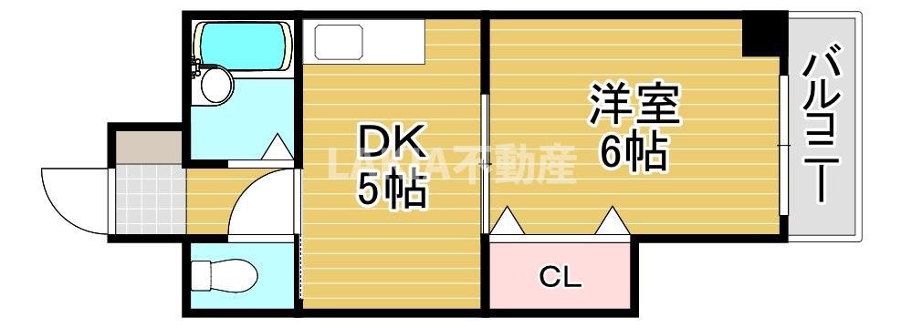 MSR京橋(1DK/2階)の間取り写真