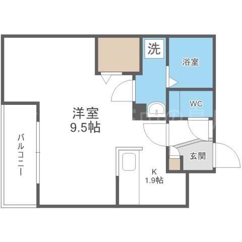 STRAHL澄川(ワンルーム/1階)の間取り写真